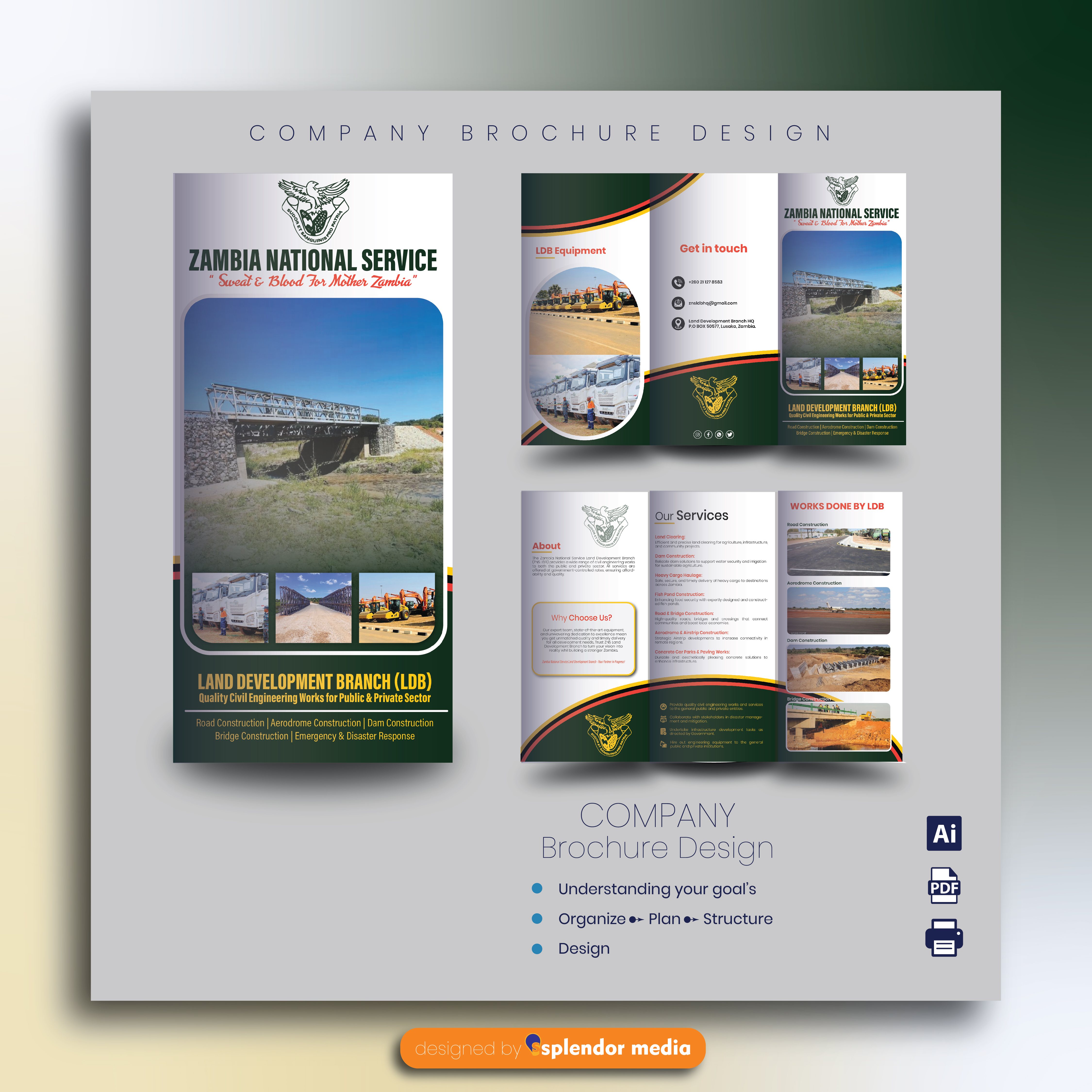 Trifold brochure mockup